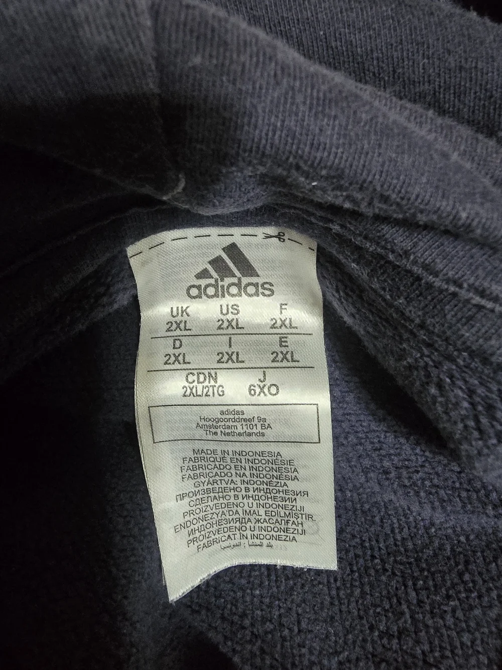 adidas Navy and White Trefoil Logo Pullover Hoodie